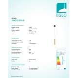 EGLO 97651 | Pinto-Gold Eglo visiace svietidlo 1x E27 čierna, priesvitná, zlatý