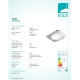 EGLO 97664 | Puyo-S Eglo stenové, stropné svietidlo 1x LED 3400lm 3000K matný nikel, biela, kryštálový efekt