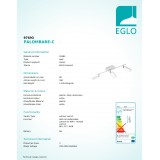 EGLO 97693 | EGLO-Connect-Palombare Eglo spot múdre osvetlenie regulovateľná intenzita svetla, nastaviteľná farebná teplota, meniace farbu, otočné prvky, na diaľkové ovládanie 3x LED 1800lm 2700 <-> 6500K biela