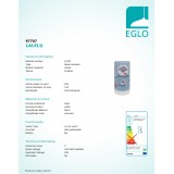 EGLO 97707 | Lalelu Eglo stolové svietidlo 25,5cm prepínač na vedení 1x LED 540lm 3000K biela, farebné