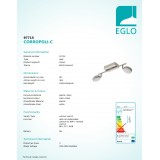 EGLO 97715 | EGLO-Connect-Corropoli Eglo spot múdre osvetlenie regulovateľná intenzita svetla, nastaviteľná farebná teplota, meniace farbu, otočné prvky, na diaľkové ovládanie 2x LED 1200lm 2700 <-> 6500K matný nikel, biela