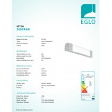 EGLO 97718 | Siderno Eglo osvetleni zrkadla svietidlo 1x LED 900lm 4000K IP44 chróm, saténový
