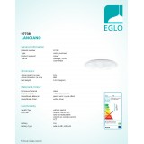 EGLO 97738 | Lanciano Eglo stropné svietidlo kruhový diaľkový ovládač regulovateľná intenzita svetla, nastaviteľná farebná teplota, časový spínač, nočné svetlo 1x LED 7800lm 2700 <-> 5000K biela, kryštálový efekt, strieborný