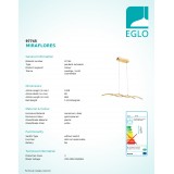 EGLO 97745 | Miraflores Eglo visiace svietidlo 2x LED 2400lm 3000K zlatý, biela