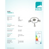 EGLO 97825 | Tiberio Eglo spot svietidlo otočné prvky 3x LED 1200lm 3000K matný nikel