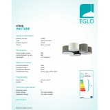 EGLO 97838 | Pastore Eglo stropné svietidlo 6x E27 čierna, biela, hnedá