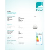 EGLO 97855 | Roccaforte Eglo visiace svietidlo 1x E27 biela