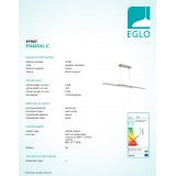 EGLO 97907 | EGLO-Connect-Fraioli Eglo visiace múdre osvetlenie regulovateľná intenzita svetla, nastaviteľná farebná teplota, meniace farbu, na diaľkové ovládanie 2x LED 4600lm 2700 <-> 6500K matný nikel, biela