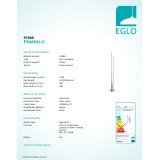 EGLO 97908 | EGLO-Connect-Fraioli Eglo stojaté múdre osvetlenie 175,5cm nožný vypínač regulovateľná intenzita svetla, nastaviteľná farebná teplota, meniace farbu, na diaľkové ovládanie 2x LED 4600lm 2700 <-> 6500K matný nikel, biela