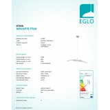 EGLO 97938 | Novafeltria Eglo visiace svietidlo 1x LED 1600lm 3000K matný nikel, biela