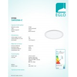 EGLO 97958 | EGLO-Connect-Sarsina Eglo stropné múdre osvetlenie kruhový diaľkový ovládač regulovateľná intenzita svetla, nastaviteľná farebná teplota, meniace farbu 1x LED 2100lm 2700 <-> 6500K biela