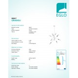 EGLO 98017 | Gradoli Eglo visiace svietidlo otočné prvky 8x E27 biela, chróm