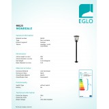 EGLO 98123 | Monreale Eglo stojaté svietidlo 99,5cm 1x E27 IP44 čierna, priesvitné