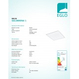 EGLO 98129 | Salobrena-1 Eglo stropné LED panel štvorec 1x LED 2700lm 4000K biela