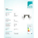 EGLO 98135 | Sambatello Eglo spot svietidlo otočné prvky 2x E27 natur, hnedá, strieborný