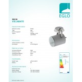 EGLO 98138 | Villabate Eglo spot svietidlo otočné prvky 1x E27 saténový nike, sivé