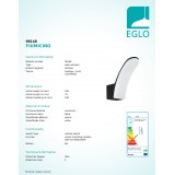 EGLO 98148 | Fiumicino-EG Eglo rameno stenové svietidlo 1x LED 1300lm 3000K IP44 čierna, biela