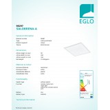 EGLO 98297 | EGLO-Access-Salobrena Eglo stropné Access svietidlo štvorec diaľkový ovládač regulovateľná intenzita svetla, nastaviteľná farebná teplota, časový spínač, nočné svetlo 1x LED 2600lm 2700 <-> 6500K biela