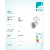 EGLO 98393 | Seras Eglo spot svietidlo otočné prvky 1x GU10 250lm 3000K biela