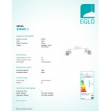 EGLO 98394 | Seras Eglo spot svietidlo otočné prvky 2x GU10 500lm 3000K biela