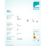 EGLO 98395 | Seras Eglo spot svietidlo otočné prvky 3x GU10 750lm 3000K biela