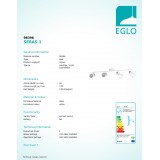 EGLO 98396 | Seras Eglo spot svietidlo otočné prvky 4x GU10 1000lm 3000K biela