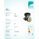 EGLO 98397 | Seras Eglo spot svietidlo otočné prvky 1x GU10 250lm 3000K čierna, biela