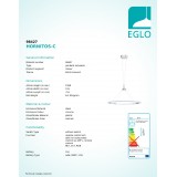 EGLO 98427 | EGLO-Connect-Hornitos Eglo visiace múdre osvetlenie regulovateľná intenzita svetla, nastaviteľná farebná teplota, meniace farbu, na diaľkové ovládanie 1x LED 4000lm 2700 <-> 6500K chróm, saténový
