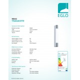 EGLO 98442 | Tragacete Eglo stenové svietidlo tehla 1x LED 770lm 4000K IP44 chróm, biela