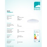 EGLO 98448 | Frania-S Eglo stropné svietidlo kruhový 1x LED 5700lm 3000K biela, kryštálový efekt