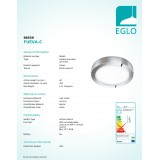 EGLO 98559 | EGLO-Connect-Fueva Eglo stenové, stropné múdre osvetlenie kruhový regulovateľná intenzita svetla, nastaviteľná farebná teplota, meniace farbu, na diaľkové ovládanie 1x LED 2800lm 2700 <-> 6500K IP44 chróm, biela