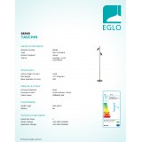 EGLO 98569 | Taschin Eglo stojaté svietidlo 150cm nožný vypínač otočné prvky 2x GU10 480lm 3000K antický nikel, krémové