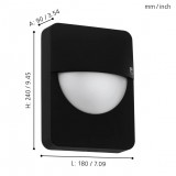 EGLO 98704 | Salvanesco Eglo stenové svietidlo 1x LED IP44 čierna, biela