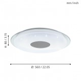 EGLO 98768 | EGLO-Connect-Lanciano Eglo stropné múdre osvetlenie diaľkový ovládač regulovateľná intenzita svetla, nastaviteľná farebná teplota, meniace farbu 1x LED 5000lm 2700 <-> 6500K biela, kryštálový efekt, priesvitné