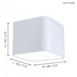 EGLO 99281 | Grimasola Eglo stropné svietidlo kocka 1x E27 biela