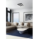 EGLO 99327 | Fradelo Eglo stropné svietidlo štvorec 1x LED 1250lm 3000K čierna, priesvitné, kryštálový efekt