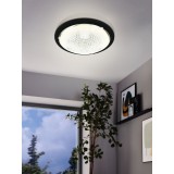 EGLO 99357 | Acolla Eglo stenové, stropné svietidlo kruhový 1x LED 1500lm 3000K čierna, biela, kryštálový efekt