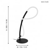 EGLO 99383 | Egidonella Eglo stolové svietidlo 38cm prepínač na vedení 1x LED 700lm 3000K čierna, biela