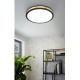 EGLO 99407 | Pescaito Eglo stenové, stropné svietidlo kruhový 1x LED 2400lm 3000K čierna, zlatý, biela