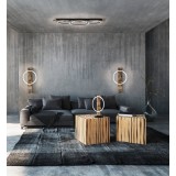 EGLO 99413 | Boyal Eglo stenové, stropné svietidlo 2x LED 3400lm + 1x LED 1700lm 3000K antické drevo, čierna, biela