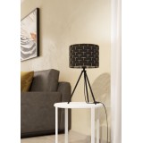 EGLO 99526 | Marasales Eglo stolové svietidlo 57cm prepínač na vedení 1x E27 mosadz, priesvitná čierná