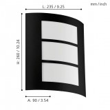 EGLO 99567 | City Eglo stenové svietidlo 1x E27 IP44 čierna, biela