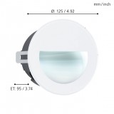 EGLO 99577 | Aracena Eglo zabudovateľné svietidlo kruhový Ø125mm 1x LED 320lm 4000K IP65 biela, čierna