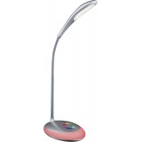GLOBO 58265 | Minea Globo stolové svietidlo dotykový prepínač s reguláciou svetla regulovateľná intenzita svetla, meniace farbu, flexibilné, USB prijímač 1x LED 230lm + 1x LED 5000K chróm, biela