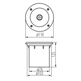 KANLUX 18194 | Moro Kanlux zabudovateľné svietidlo kruhový Ø110mm 1x GU10 IP67 IK08 zušľachtená oceľ, nehrdzavejúca oceľ, priesvitné