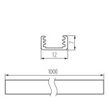 KANLUX 19161 | Kanlux hliníkový led profil B - bez tienidla - 1m pre LED pásiky max. 8 mm hliník