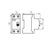 KANLUX 23180 | Kanlux prúdový chránič (FI relé) 25A DIN35 modul, 2P - AC svetlo šedá, čierna, žltá