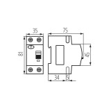 KANLUX 23210 | Kanlux prúdový chránič (FI relé) + nadprúdová ochrana 16A DIN35 modul, 2P B AC svetlo šedá, čierna, žltá