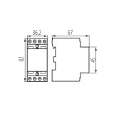KANLUX 23241 | Kanlux stýkač DIN35 modul - 2, 20A/7A - 40 svetlo šedá
