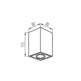 KANLUX 25476 | Gord Kanlux stropné svietidlo tehla otáčateľný svetelný zdroj 1x GU10 čierna